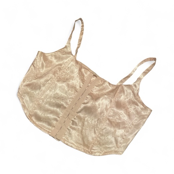 La Hearts Tops - Butterfly/Flower Satin Corset Bustier Camisole Coquette Romantic delicate M